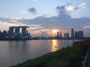 singapore harbour sunset